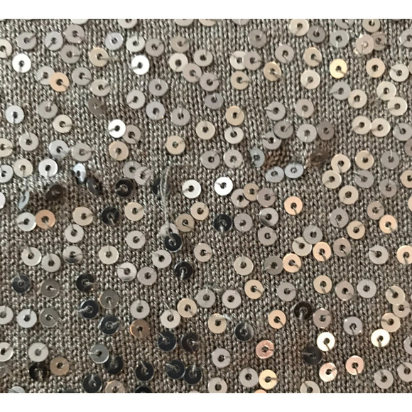 Eileen Fisher Women’s Sequin Surplice Wrap Gray Dress Silk/Cotton - EXSM - Picture 10 of 10